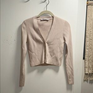 Zara Women's Beige Cardigan Sweater